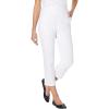 Woman Within Plus Size Pull-On Flex Elastic-Waist Stretch Denim Capri Jeans(White)