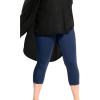 ellos Plus Size Mid-Rise Stretch Capri Jegging(Indigo)
