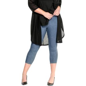 ellos Plus Size Mid-Rise Stretch Capri Jegging(Light Stonewash)