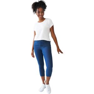 ellos Plus Size Mid-Rise Stretch Capri Jegging(Medium Stonewash)