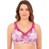 Women’s Plus Size Cotton Comfort Wireless Bra(Pink Blossom)