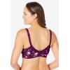 Catherines Women’s Plus Size Cotton Comfort Wireless Bra(Dark Berry Climbing Floral)