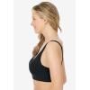Catherines Women’s Plus Size Wireless Front-Close Cotton Comfort Bra(Black)