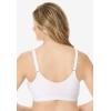 Catherines Women’s Plus Size Wireless Front-Close Cotton Comfort Bra(White)