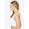 Catherines Women’s Plus Size Wireless Front-Close Cotton Comfort Bra(White)