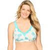 Catherines Women’s Plus Size Cotton Comfort Wireless Bra(Caribbean Blue Botanic Floral)