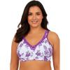 Catherines Women’s Plus Size Cotton Comfort Wireless Bra(Fresh Berry Vine)