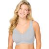 Catherines Women’s Plus Size Cotton Comfort Wireless Bra(Heather Grey)