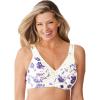 Catherines Women’s Plus Size Cotton Comfort Wireless Bra(Ivory Tapestry Floral)