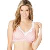 Catherines Women’s Plus Size Cotton Comfort Wireless Bra(Sweet Coral Eyelet Geo)