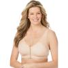 Catherines Women’s Plus Size Wireless Front-Close Cotton Comfort Bra(Frappe)