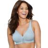 Catherines Women’s Plus Size Wireless Front-Close Cotton Comfort Bra(Heather Grey)
