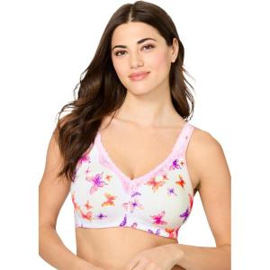Catherines Women’s Plus Size Cotton Comfort Wireless Bra(Butterfly)