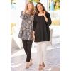 Woman Within Plus Size 2-Pocket Swing Tunic(White Coral Bloom)