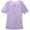 Woman Within Plus Size Lace-Up Knit Tee(Pale Lilac)
