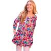 Woman Within Plus Size 2-Pocket Swing Tunic(White Coral Bloom)