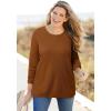 Woman Within Plus Size Long-Sleeve Crewneck Soft Waffle Knit Thermal Shirt(Antique Copper)