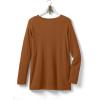 Woman Within Plus Size Long-Sleeve Crewneck Soft Waffle Knit Thermal Shirt(Antique Copper)