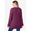 Woman Within Plus Size Long-Sleeve Crewneck Soft Waffle Knit Thermal Shirt(Deep Claret)