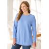 Woman Within Plus Size Long-Sleeve Crewneck Soft Waffle Knit Thermal Shirt(French Blue)