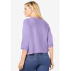 Woman Within Plus Size Rib Trim Cardigan Shrug Sweater(Soft Iris)