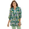 Woman Within Plus Size 7-Day Layered-Look Tunic(Emerald Hibiscus Garden)