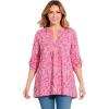 Woman Within Plus Size 7-Day Layered-Look Tunic(Raspberry Etch Floral)