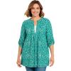 Woman Within Plus Size 7-Day Layered-Look Tunic(Waterfall Etch Floral)