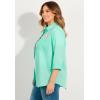 Woman Within Plus Size 2-Piece Embroidered Poplin Tunic And Tee Set(Pale Seafoam Beach Embroidery)
