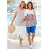 Woman Within Plus Size Graphic Print Scoop Neck Tunic(Cobalt Striped Butterfly)