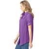 Woman Within Plus Size Petite Short-Sleeve Button-Down Cotton Seersucker Shirt(Pretty Violet)