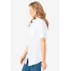 Woman Within Plus Size Petite Short-Sleeve Button-Down Cotton Seersucker Shirt(White)