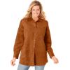 Woman Within Plus Size Soft Faux Suede Shirt(Ivory Multi Prairie)