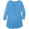 Woman Within Plus Size Three-Quarter Sleeve Zipper Tunic(Azure Blue)