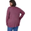 Woman Within Plus Size Waffle Thermal Lace Bib Henley Tee(Pine)