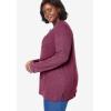 Woman Within Plus Size Waffle Thermal Lace Bib Henley Tee(Radiant Purple)