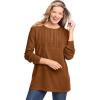 Woman Within Plus Size Waffle Thermal Lace Bib Henley Tee(Antique Copper)