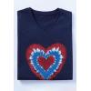 Woman Within Plus Size Cuffed Americana Print Tee(Navy Tie Dye Heart)