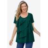 Woman Within Plus Size Ruffle Tee(Pale Seafoam)