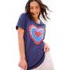 Woman Within Plus Size Cuffed Americana Print Tee(Navy Tie Dye Heart)