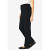 Woman Within Plus Size Perfect Back-Elastic Gap-Free Straight-Leg Cotton Jeans(Black)