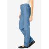 Woman Within Plus Size Perfect Back-Elastic Gap-Free Straight-Leg Cotton Jeans(Light Stonewash)