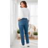 Woman Within Plus Size Perfect Back-Elastic Gap-Free Straight-Leg Cotton Jeans(Medium Stonewash)