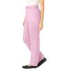 Woman Within Plus Size Perfect Back-Elastic Gap-Free Straight-Leg Cotton Jeans(Pink)