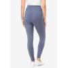 Woman Within Plus Size Tall Side Pocket Ankle-Length Pull-On Stretch Knit Cotton Spandex Leggings(Heather Navy)