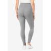 Woman Within Plus Size Tall Side Pocket Ankle-Length Pull-On Stretch Knit Cotton Spandex Leggings(Medium Heather Grey)
