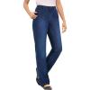 Woman Within Plus Size Perfect Back-Elastic Gap-Free Straight-Leg Cotton Jeans(Stonewash Sanded)