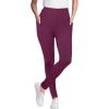 Woman Within Plus Size Tall Side Pocket Ankle-Length Pull-On Stretch Knit Cotton Spandex Leggings(Deep Claret)