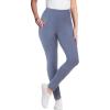 Woman Within Plus Size Tall Side Pocket Ankle-Length Pull-On Stretch Knit Cotton Spandex Leggings(Heather Navy)