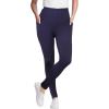 Woman Within Plus Size Tall Side Pocket Ankle-Length Pull-On Stretch Knit Cotton Spandex Leggings(Navy)